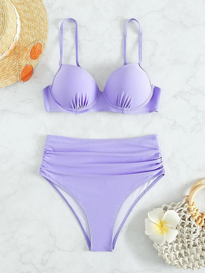 Damen Hochtaillierter Bikini mit gepolstertem Oberteil und verstellbaren Trägern Echo Archiv
