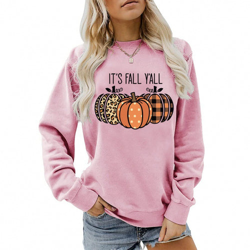 Damen nan lässiges Herbst Sweatshirt mit Kürbismotiv und Rundhalsausschnitt Echo Archiv