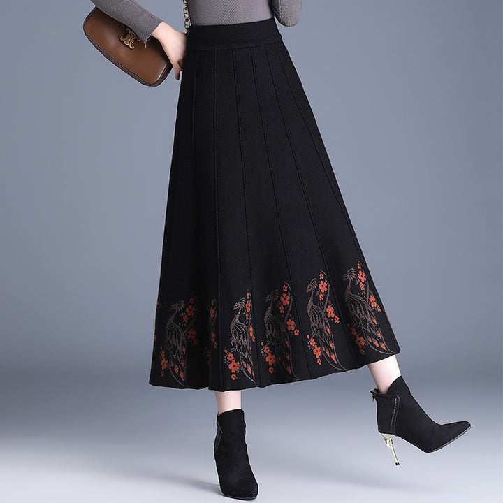 Damen Eleganter Maxirock mit floralem Spitzenabschluss Echo Archiv