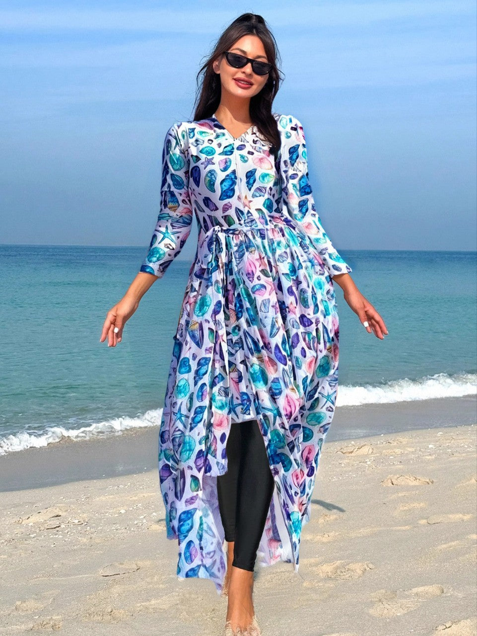 Damen Strandkleid mit asymmetrischem Schnitt Echo Archiv