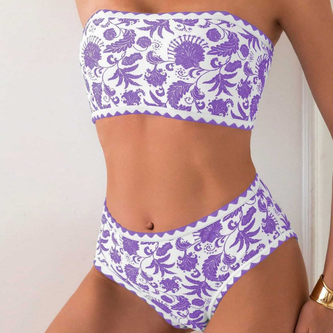 Damen Bandeau-Bikini mit trendigem floralen Design Echo Archiv