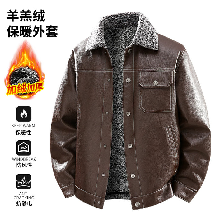 Herren Edle Kunstlederjacke mit weichem Teddyfutter Echo Archiv