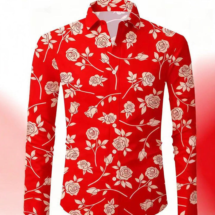 Herren Bluse mit floralem Design Echoarchiv
