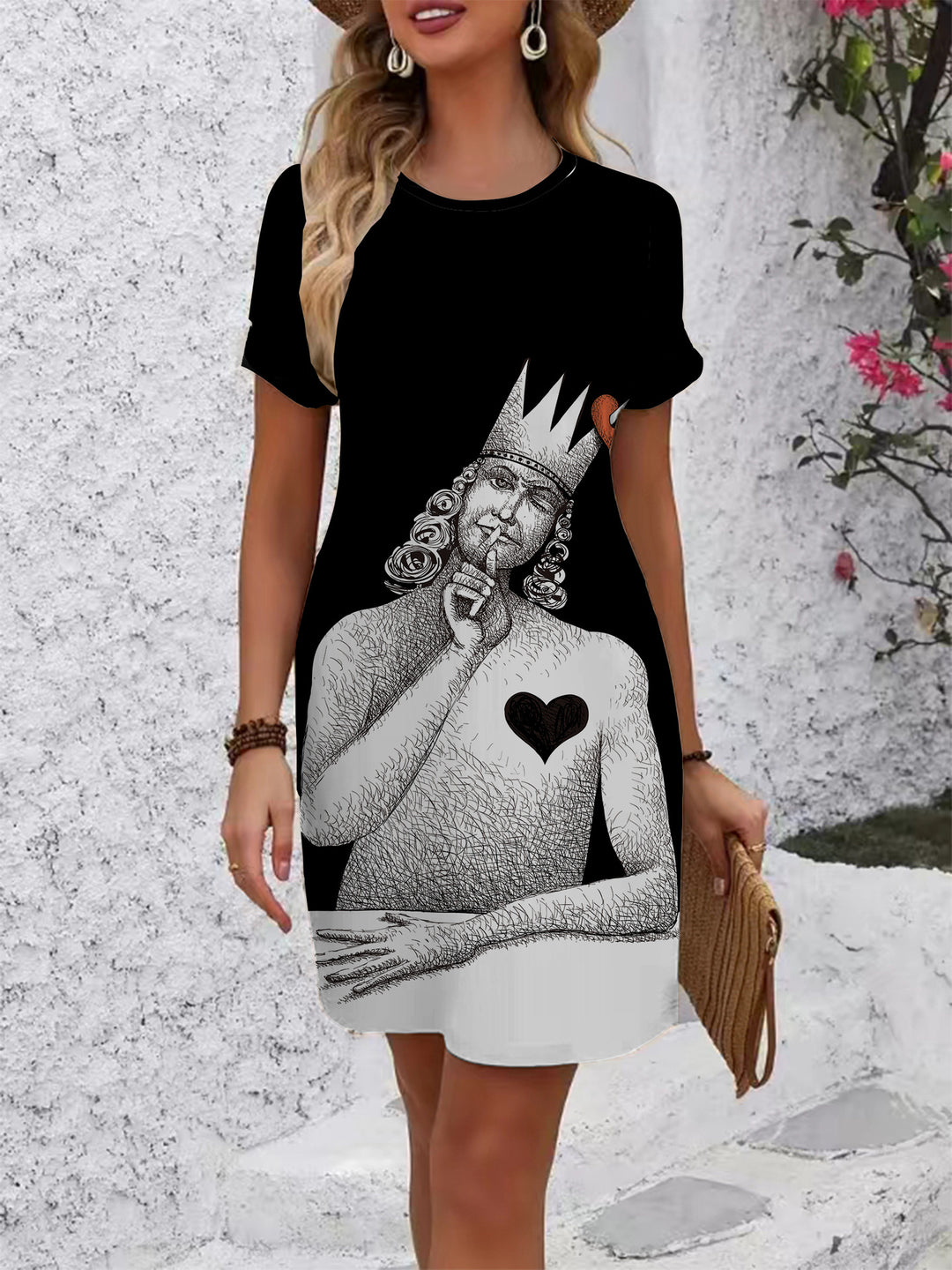 Damen T-Shirt Kleid mit floralem Design und bequemem Schnitt Echo Archiv