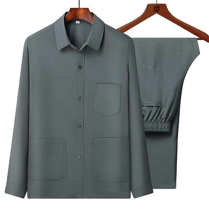 Herren nan leichtes Freizeit-Set mit Hemdjacke und elastischer Bundhose Echo Archiv