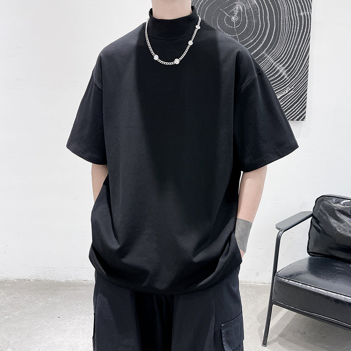 Herren nan oversized Rollkragen-T-Shirt mit halblangen Ärmeln und lässiger Boxy-Passform Echo Archiv
