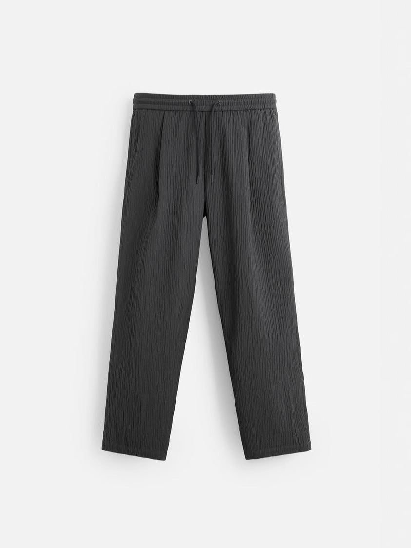 Herren Lockere, texturierte Crinkle-Hose mit Elastbund und Kordel Echo Archiv