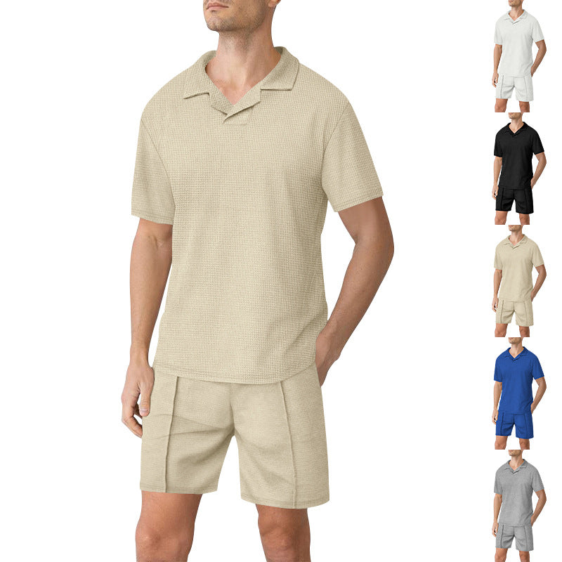 Herren lässiges Freizeithemd mit passender Shorts Echoarchiv