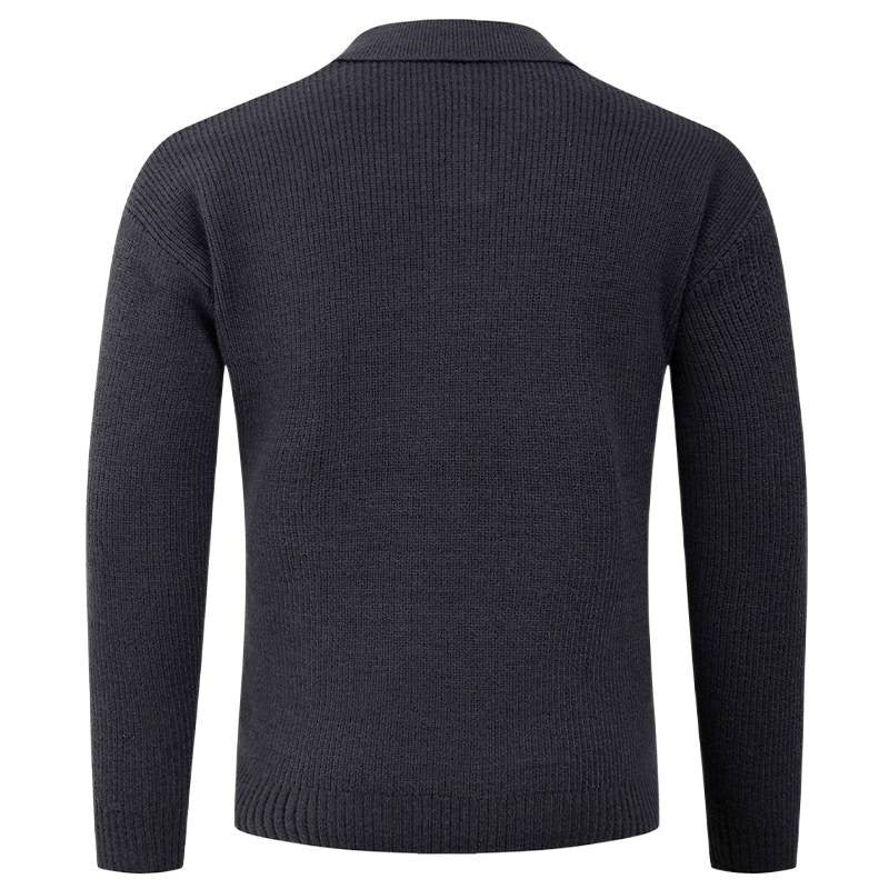 Herren Strickpullover mit klassischem Kragen und strukturierter Optik Echoarchiv