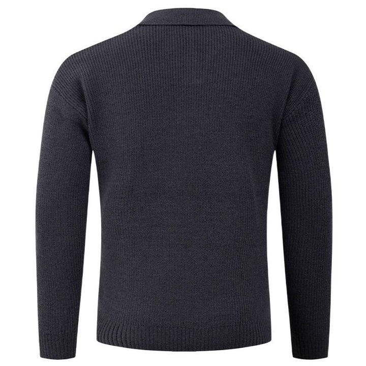 Herren Strickpullover mit klassischem Kragen und strukturierter Optik Echoarchiv