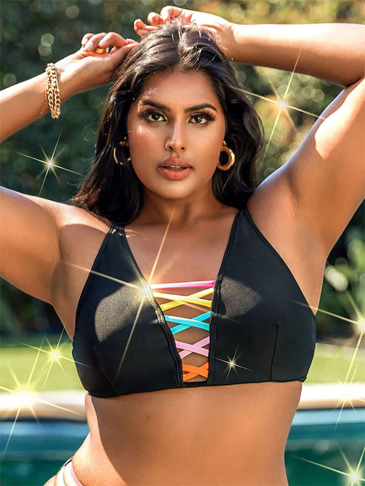Damen Bikinioberteil mit buntem Schnürdesign Echo Archiv