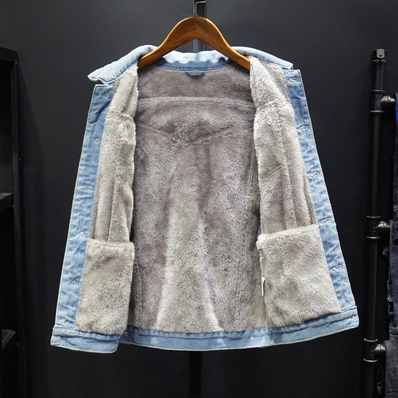 Herren Lässige Denimjacke mit gefüttertem Innenfutter Echoarchiv