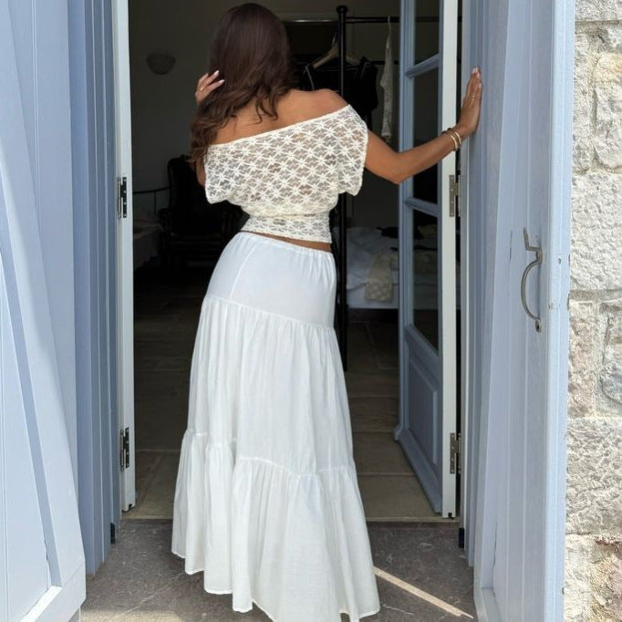 Damen Off-Shoulder Spitzenoberteil mit floralem Design Echo Archiv