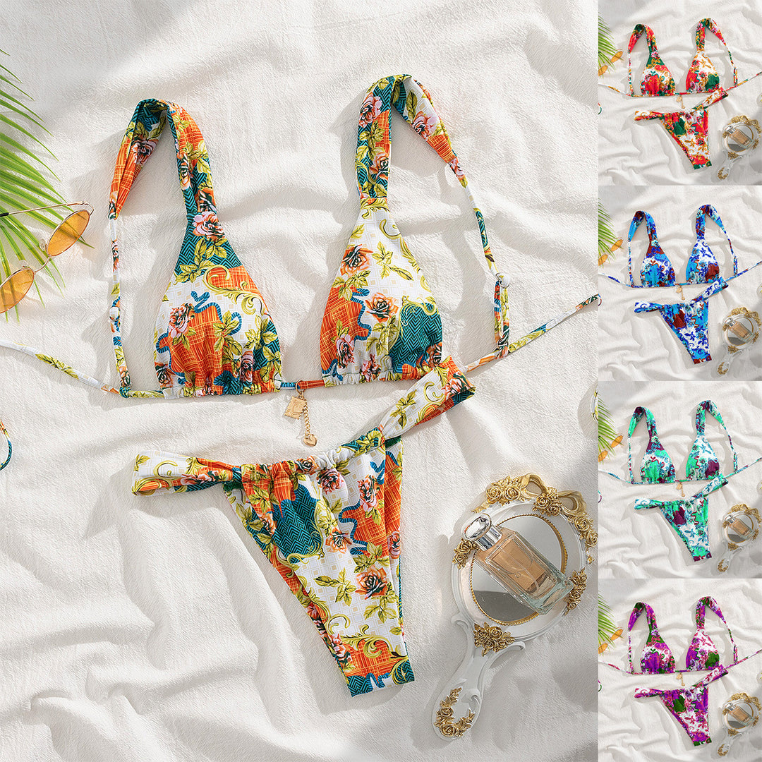 Damen Triangel-Bikini mit floralen Mustern Echo Archiv