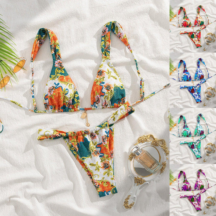 Damen Triangel-Bikini mit floralen Mustern Echo Archiv