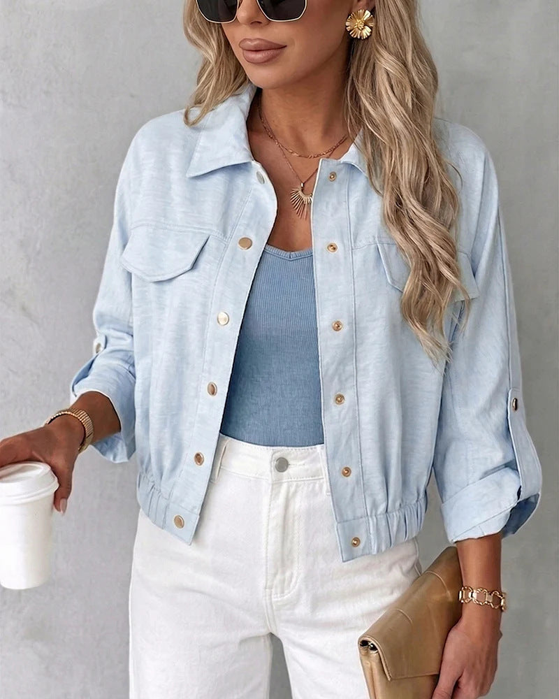 Damen Lässige Sommerjacke mit Knopfdetails Echo Archiv