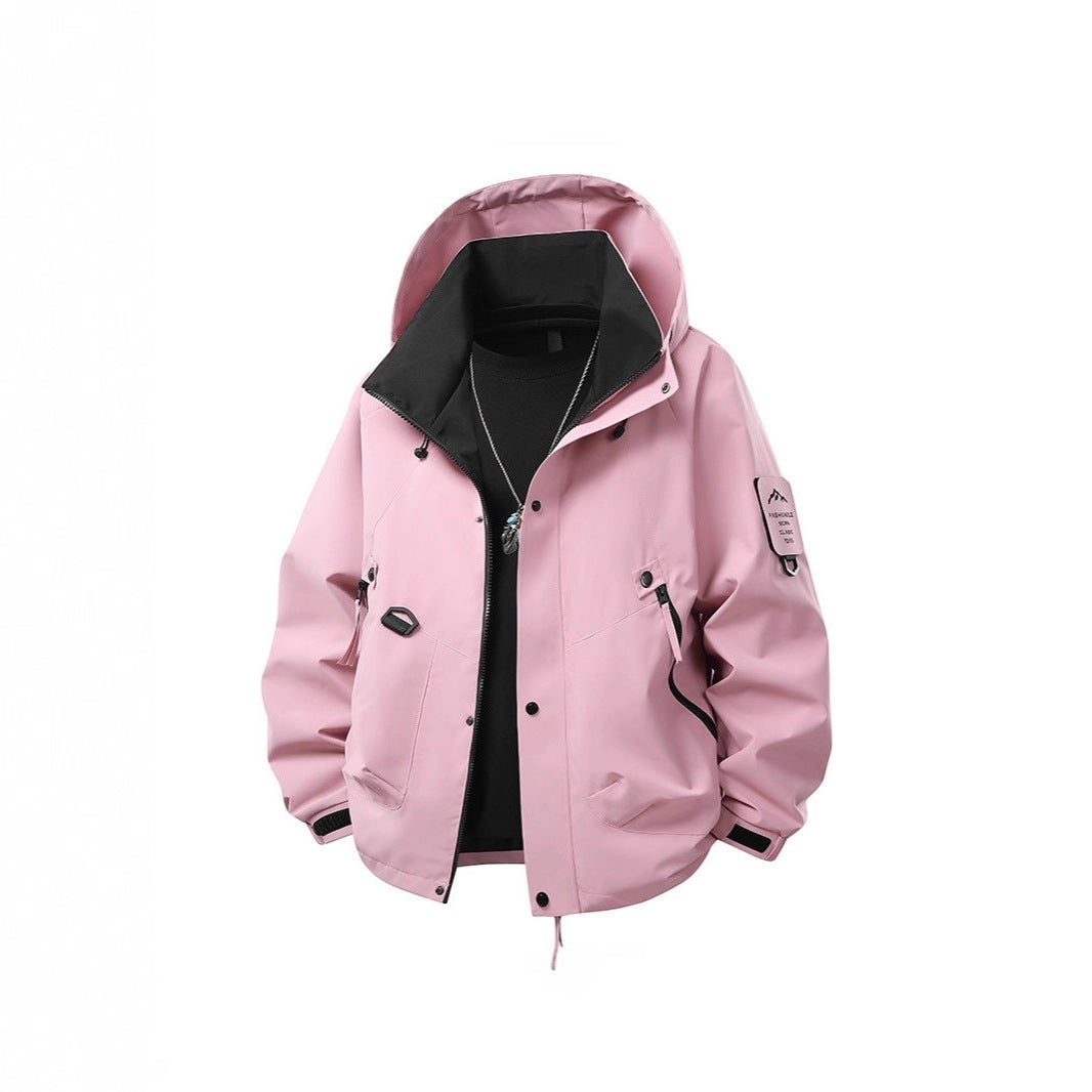 Herren Wasserabweisende Kapuzen‑Utility‑Jacke mit Multitaschen, Kordelzug und Reißverschluss Echoarchiv
