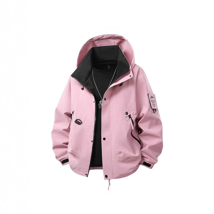 Herren Wasserabweisende Kapuzen‑Utility‑Jacke mit Multitaschen, Kordelzug und Reißverschluss Echoarchiv