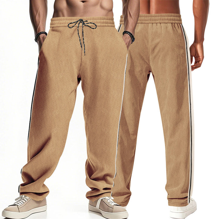 Herren Bequeme Freizeithose mit seitlichen Streifen und elastischem Bund Echoarchiv