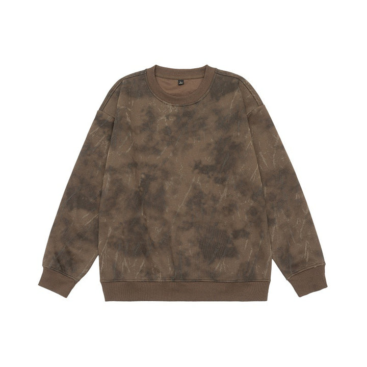 Unisex Oversize Sweatshirt mit Vintage‑Camouflage‑Optik und gerippten Bündchen Echoarchiv