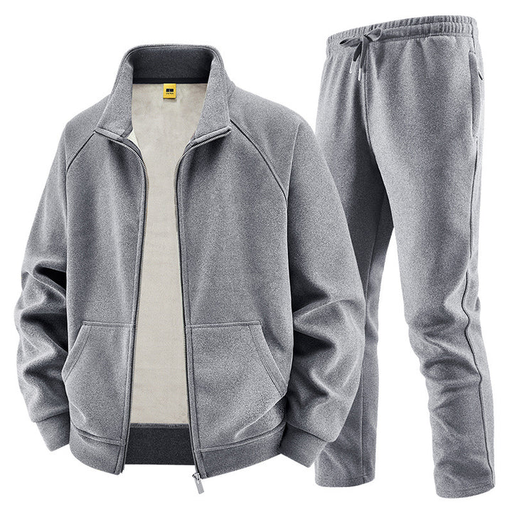 Herren Fleece-Trainingsset mit Stehkragen und Elastikbund Echo Archiv