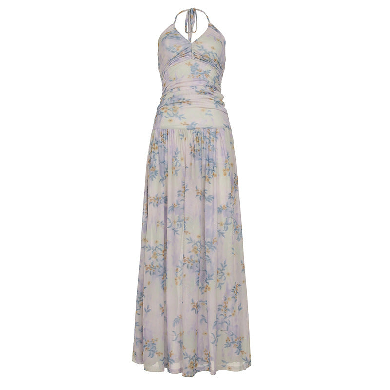 Damen Maxikleid mit floralem Design und verstellbarem Träger Echo Archiv