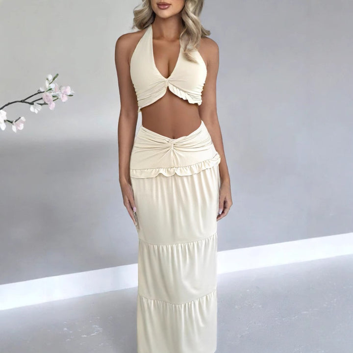 Damen Maxi-Rock mit croptop Design und Rüschendetails Echo Archiv
