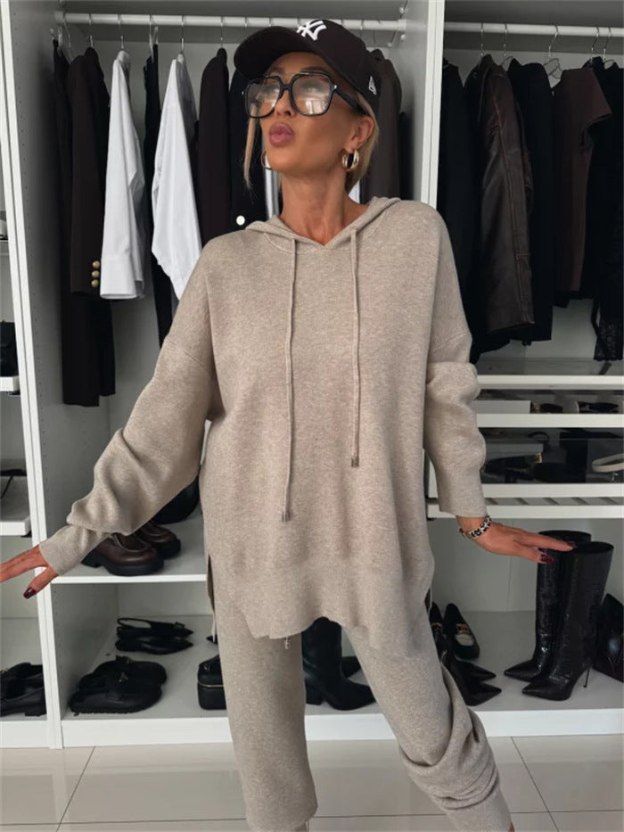 Damen oversized Kapuzenpullover und tapered Jogger Lounge-Set – Auréline