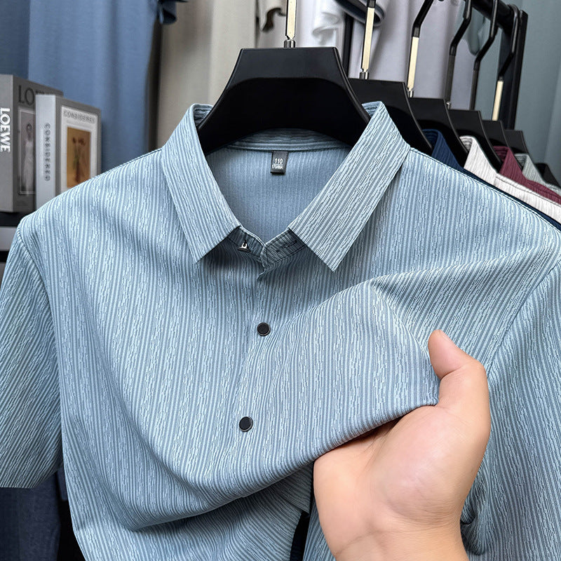 Herren Kurzarmhemd mit feiner Textur und elegantem Design Echoarchiv