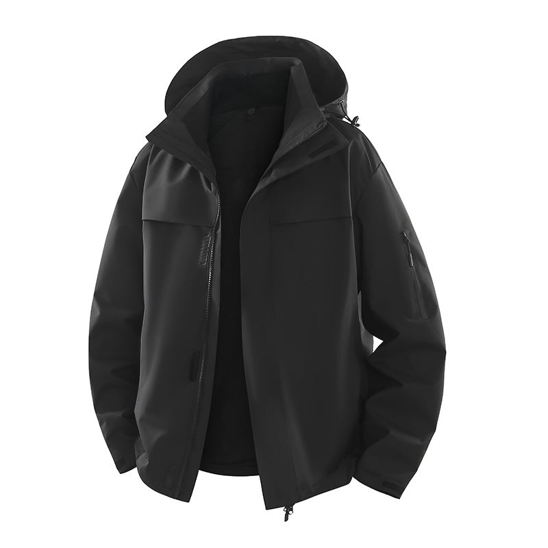Herren Urbaner Softshell-Outdoorblouson mit Kapuze, verdecktem Reißverschluss und Mehrfach-Taschen Echo Archiv