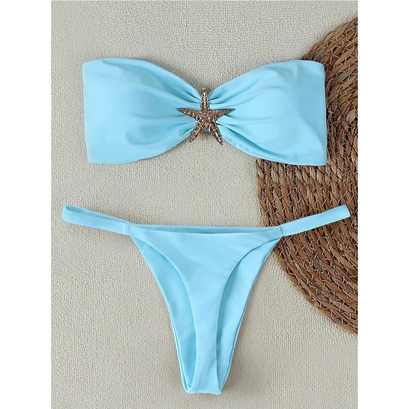 Damen Bandeau Bikini mit geschmackvollem Muschel-Detail Echo Archiv