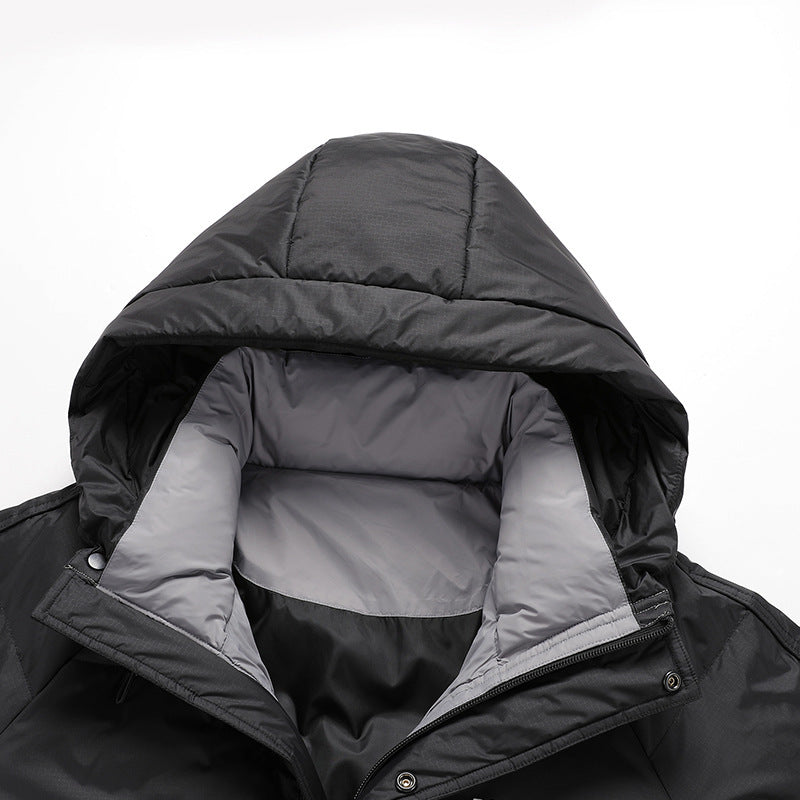 Herren Wattierte Kapuzenjacke mit Thermoisolierung und Stehkragen Echo Archiv