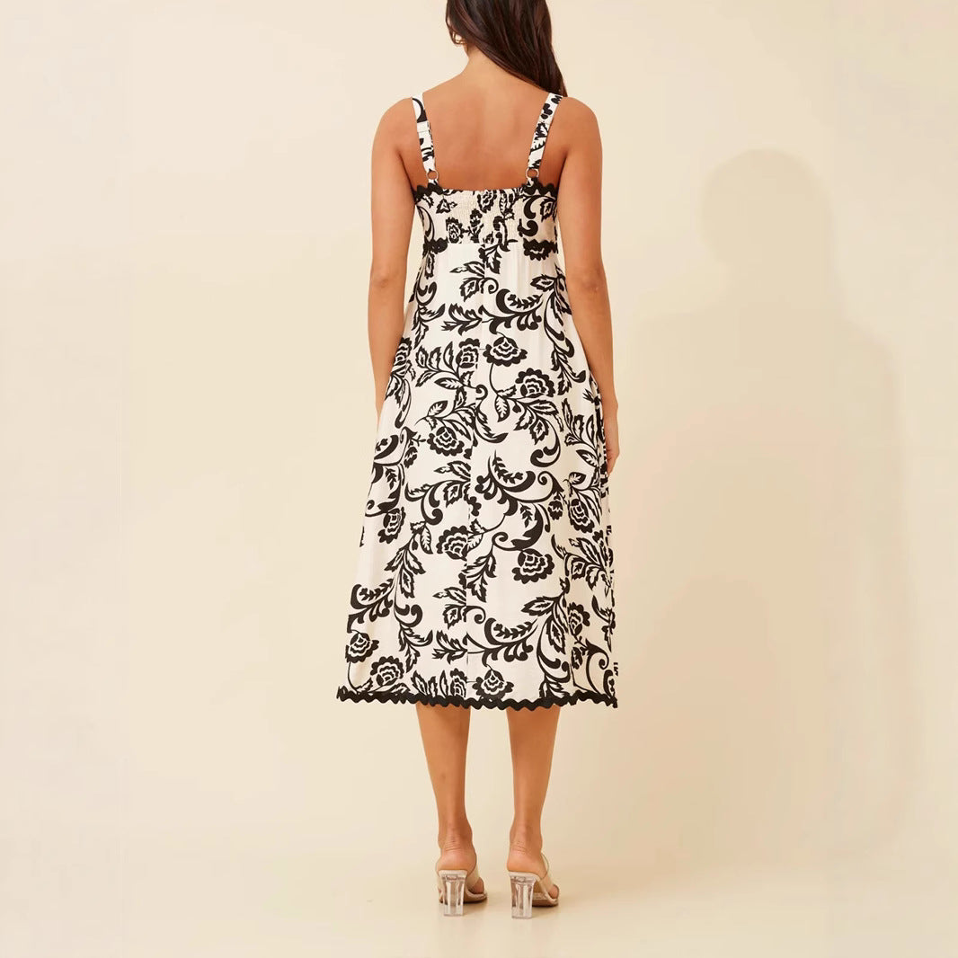 Damen Maxikleid mit floralem Design und praktischen Taschen Echo Archiv