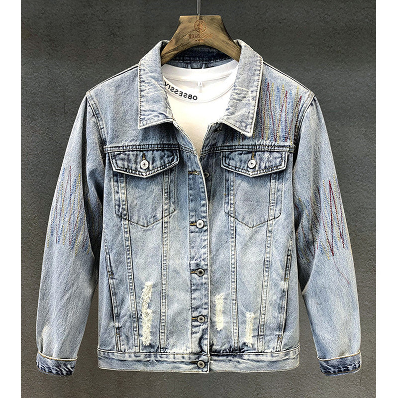 Herren Lässige Overshirt-Jacke mit kreativen Mustern Echoarchiv