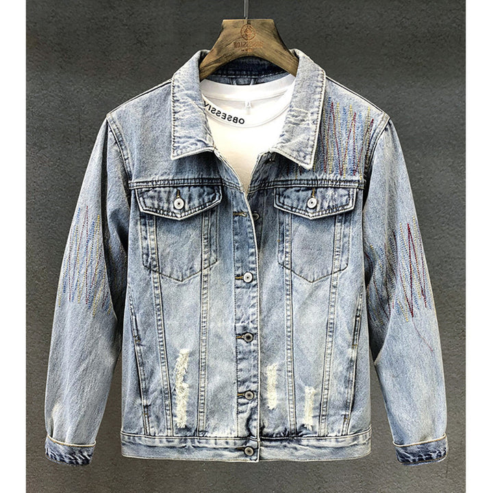 Herren Lässige Overshirt-Jacke mit kreativen Mustern Echoarchiv