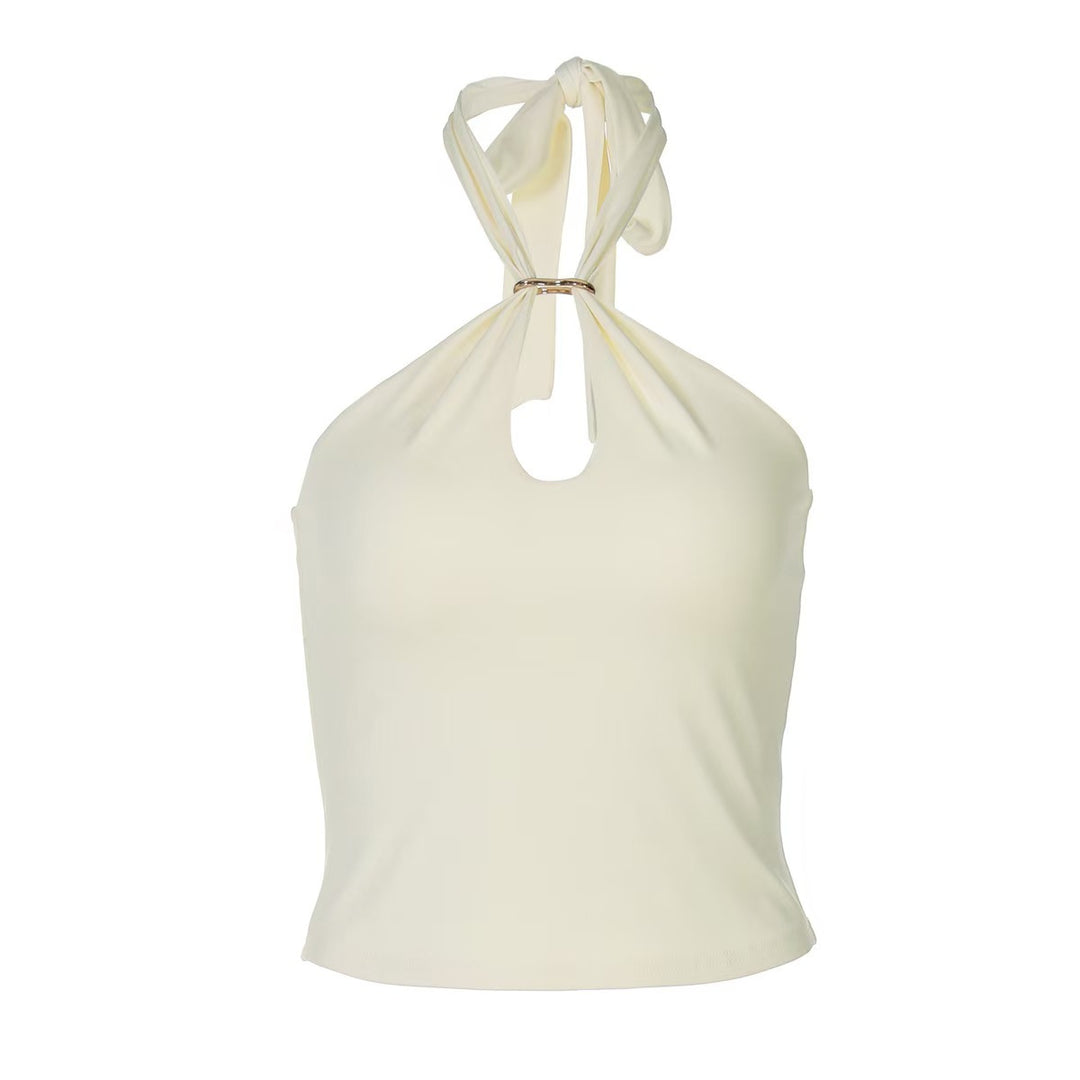Damen Cropped Top mit modernem Ausschnitt und seitlichen Schlitzen Echo Archiv
