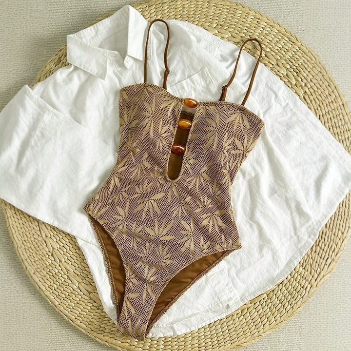 Damen Eleganter Design-Badeanzug mit besonderem Schnitt Echo Archiv