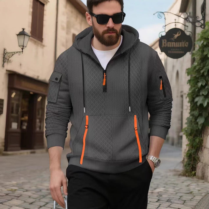 Herren sportlicher Kapuzenpullover mit innovativem Strukturdesign Echoarchiv