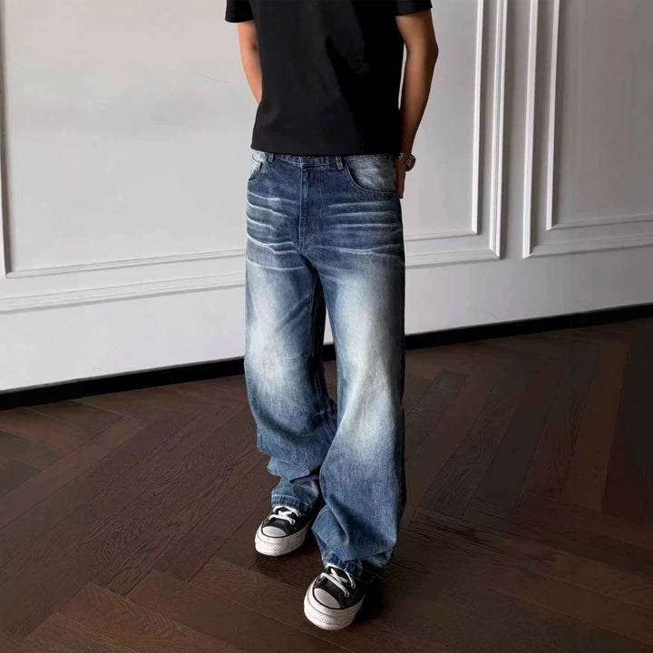 Herren Weit geschnittene Denim-Jeans mit Vintage-Effekten Echo Archiv