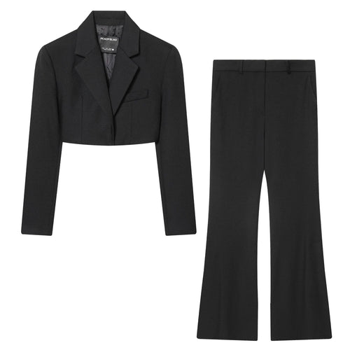 Damen nan taillierte Highwaist-Schlaghose mit verdeckter Frontleiste, Bügelfalte und Eingrifftaschen Echo Archiv