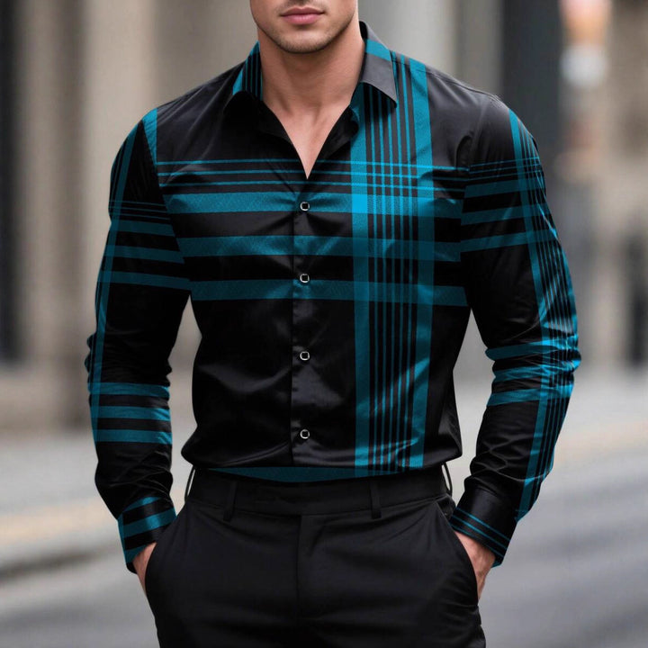 Herren elegante Langarmhemd Echoarchiv