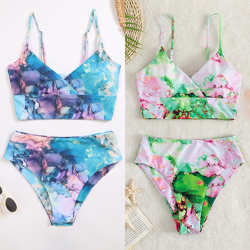 Damen Bikini-Set mit elegantem Wellenmuster Echo Archiv