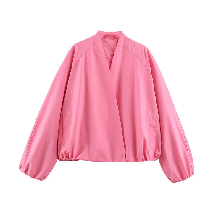 Damen Leichte Oversize-Blousonjacke mit offenem Kimonoausschnitt Echo Archiv