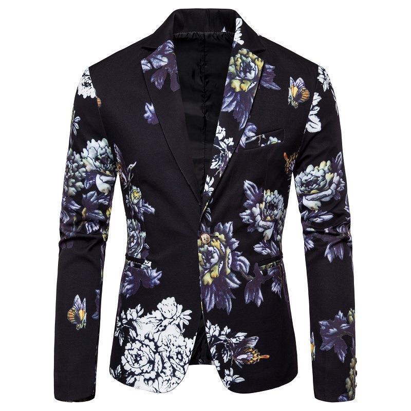 Herren Blazer mit floralem Muster und modernem Schnitt Echoarchiv