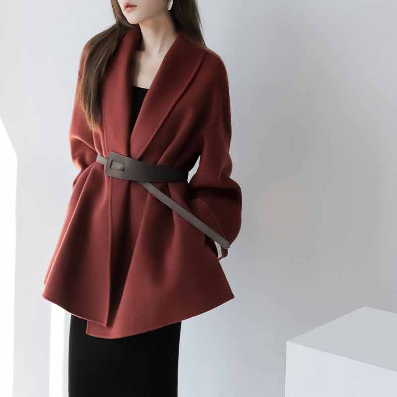 Damen Modischer und eleganter Mantel mit Gürtel Echoarchiv