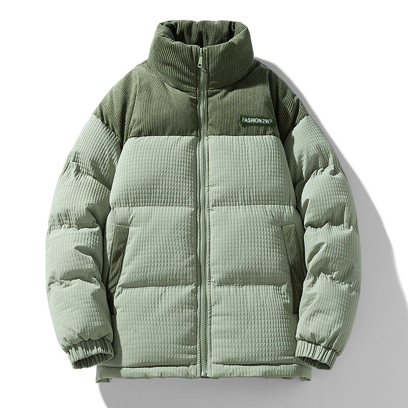 Herren Wattierte Cordoptik Steppjacke mit hohem Stehkragen und Thermofutter Echoarchiv