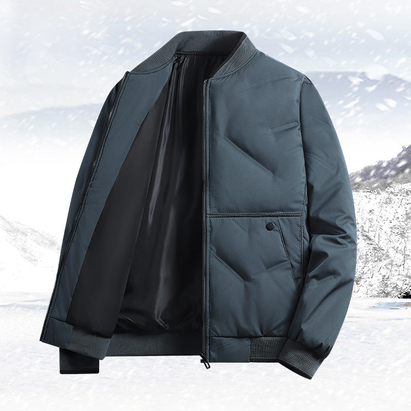 Herren Isolierte Stepp-Bomberjacke mit Softshell-Obermaterial, wärmendem thermischem Futter und Druckknopf-Einsatztaschen – Brevano