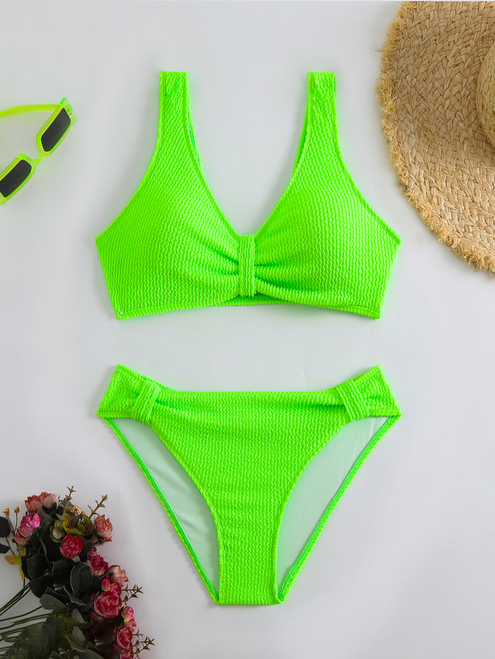 Damen Zweiteiliger Bikini mit verspieltem Wellenmuster Echo Archiv