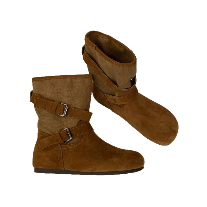 Damen Komfortable Stiefeletten mit dekorativen Riemen Echo Archiv