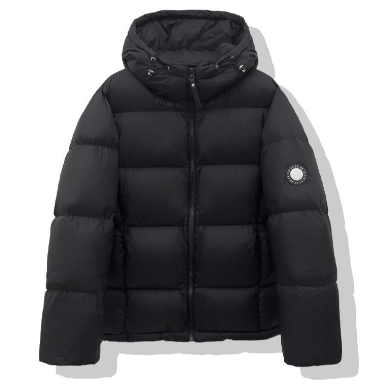 Damen Kurz-Pufferjacke mit XXL-Kapuze und quadratischer Steppung Echo Archiv